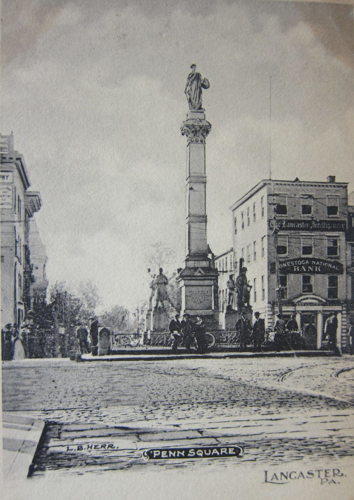 Penn Square postcard, c. 1900